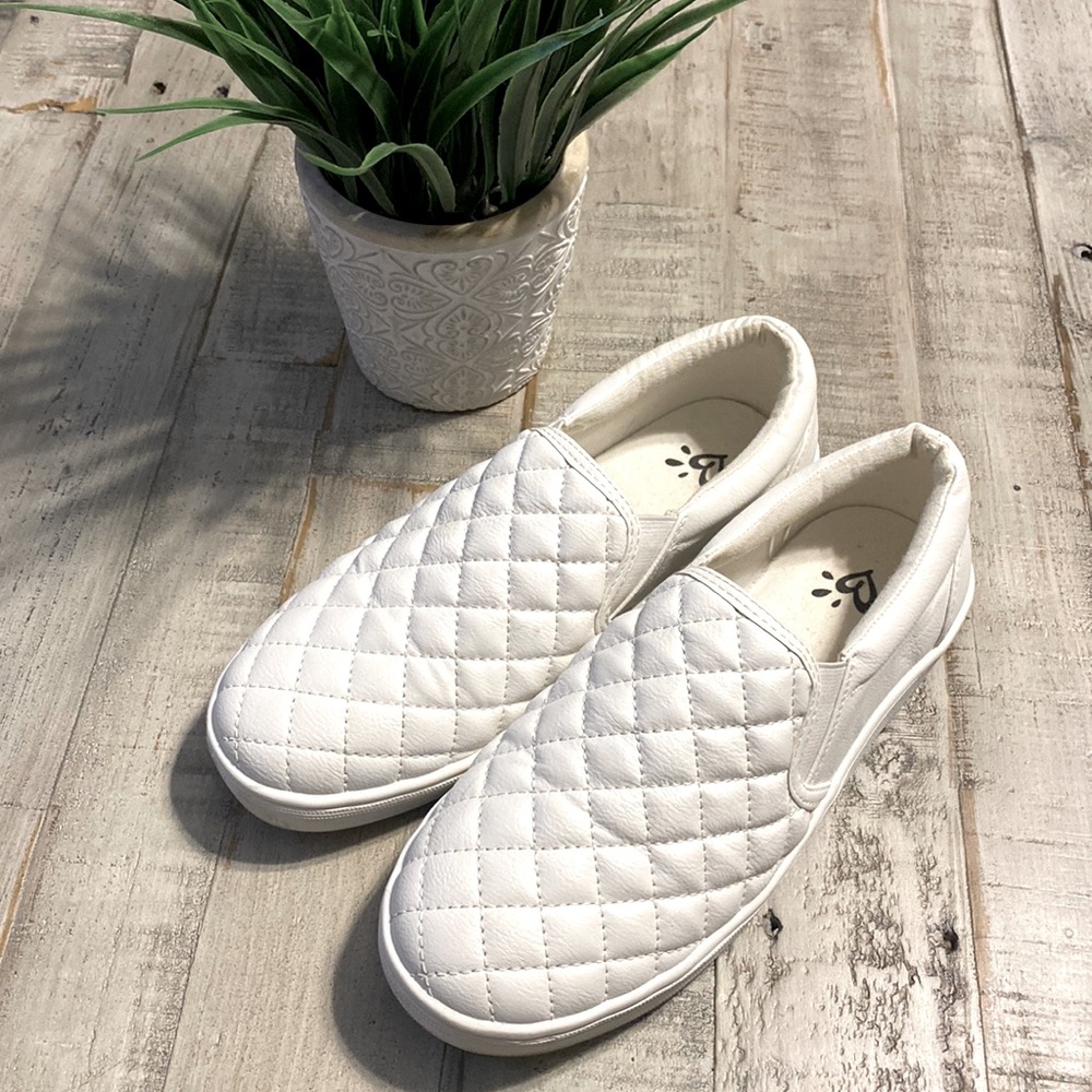 Justice Faux Leather white Slip On Sneakers